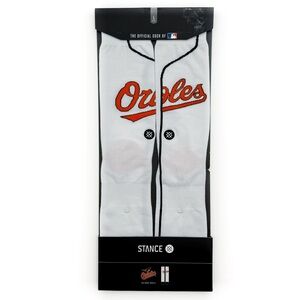 Stance Orioles Home Crew Socks Mens Large MLB Baseball White Orange Fan Gift